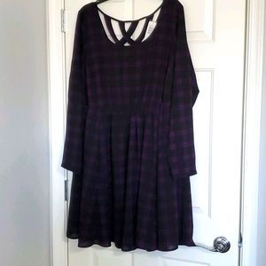 Torrid Purple Plaid Dress 3X NWT